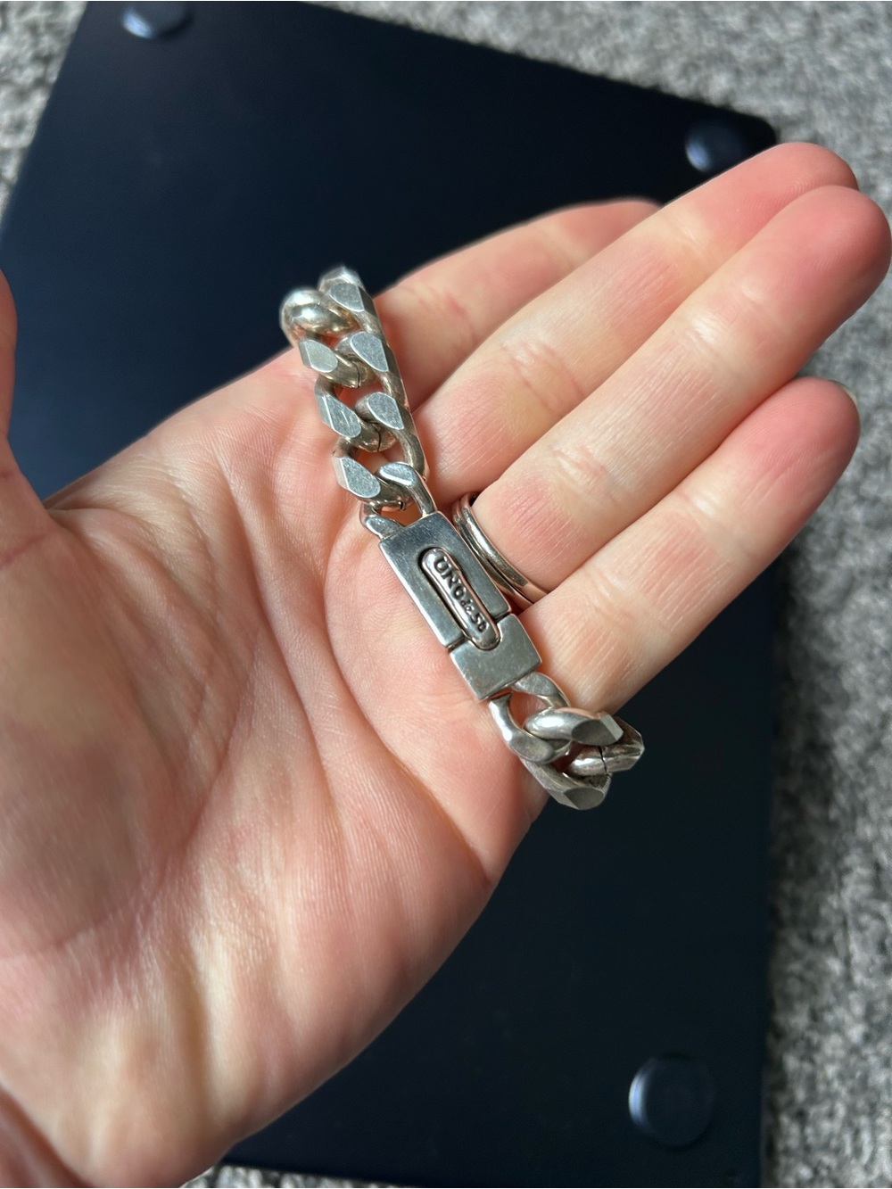 Metal Chain Bracelet with Branded Clasp